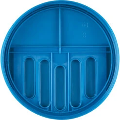 1 Gallon (128 Oz.) Wide Mouth Glass Jar W/ Blue Slotted Flapper Cap, 5 Slots, Unlined, 110mm 110-400 -Wessco Shop 110mm 110 400 blue slotted flapper cap 5 slots unlined 68w1uf 5 1