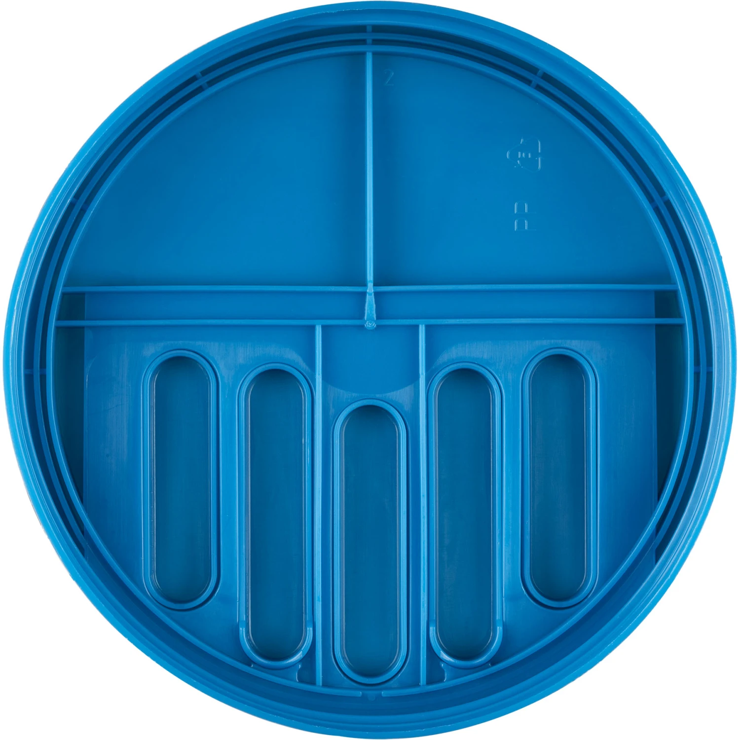 1 Gallon (128 Oz.) Wide Mouth Glass Jar W/ Blue Slotted Flapper Cap, 5 Slots, Unlined, 110mm 110-400 - Image 9