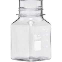 125ml Clear PET Plastic Square Media Bottle W/Cap, 24/cs (Corning® #431530) -Wessco Shop 125ml clear pet plastic square media bottle with cap corning 431530 68w530 4