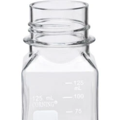 125ml Clear PET Plastic Square Media Bottle W/Cap, 24/cs (Corning® #431530) -Wessco Shop 125ml clear pet plastic square media bottle with cap corning 431530 68w530 5