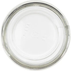 14 Oz. Clear Glass Mayo Jar W/ Gold Metal Cap W/ Plastisol Liner, 70mm 70G-450 -Wessco Shop 14oz clear glass mayo jar 70mm 70 450 99g617 3
