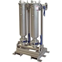 Multi-Plex (2) Filter Vessel, 304 Stainless Steel, 3" Flange, Size #2 (30" Basket Depth)