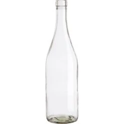 750 Ml Clear Burgundy Wine Bottles, Cork, 12/cs