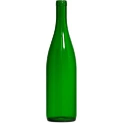 750 Ml Champagne Green California Hock Wine Bottles, Cork 12/cs
