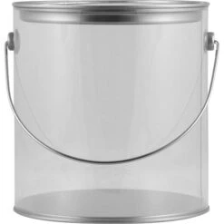1 Gallon Art-Style Clear Plastic Paint Can With Ears, Bail And Lid (Case Pack) -Wessco Shop 30wk1c 5 1