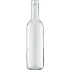 375 Ml Clear Bordeaux Wine Bottles, Mini Punt, Cork, 24/cs
