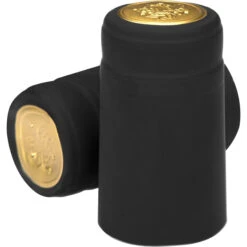 30 X 55mm Black Matte PVC Capsules W/Tear Tab, 100/cs