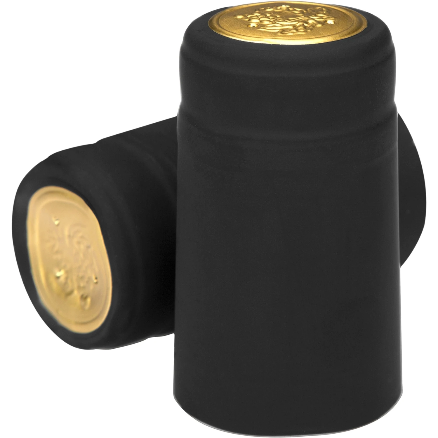 30 X 55mm Black Matte PVC Capsules W/Tear Tab, 100/cs 3 30 X 55mm Black Matte PVC Capsules W/Tear Tab, 100/cs