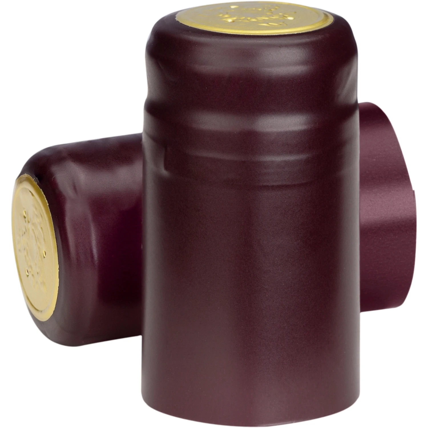 30 X 55mm Burgundy Matte PVC Capsules W/Tear Tab, 100/cs 3 30 X 55mm Burgundy Matte PVC Capsules W/Tear Tab, 100/cs