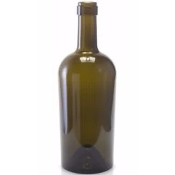 375 Ml Antique Green Bordeaux Wine Bottles, Punted Bottom, Cork, 12/cs