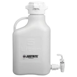 5 Liter White HDPE Plastic Laboratory Carboy W/83mm Cap & Spigot