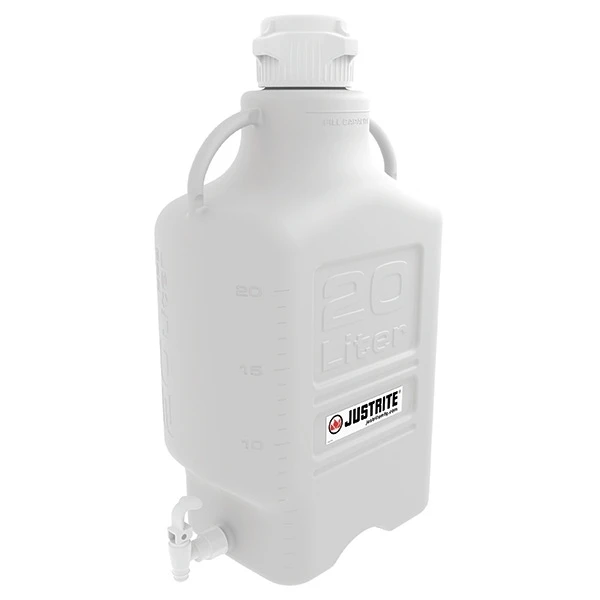 20 Liter White HDPE Plastic Laboratory Carboy W/83mm Cap & Spigot 3 20 Liter White HDPE Plastic Laboratory Carboy W/83mm Cap & Spigot