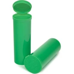 60 Dram Lime Green Opaque Plastic Pop Top Container, 75/cs