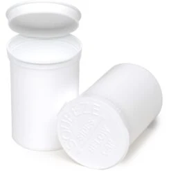 30 Dram White Opaque Plastic Pop Top Container, 150/cs