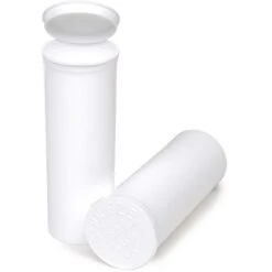 60 Dram White Opaque Plastic Pop Top Container, 75/cs