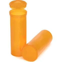 60 Dram Amber Plastic Pop Top Container, 75/cs