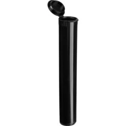 4.5" Black Plastic Pop Top Pre-Roll Tube, Child Resistant Cap