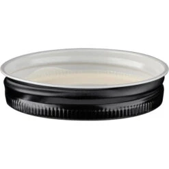 8 Oz. Straight Sided Glass Jar W/ Black Button Metal Cap W/ Plastisol Liner, 70mm 70G-450 -Wessco Shop 70mm 70g 450 black button metal cap with plastisol liner 30wg75 2 1