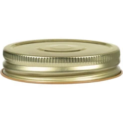 16 Oz. Clear Glass Mayo Jar W/ Gold Button Metal Cap W/ Plastisol Liner, 70mm 70G-450 -Wessco Shop 70mm 70g 450 gold button metal cap with plastisol liner 30wg73 1 2