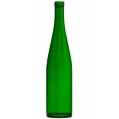 750 Ml Champagne Green Stretch Hock Wine Bottles, Cork, 3" X 13.109" 12/cs