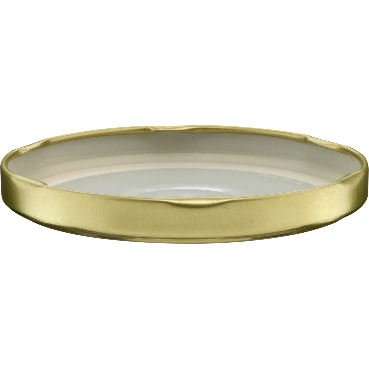 16 Oz. Clear Glass Straight Sided "Salsa" Jar W/ Gold Button Metal Lug Cap W/ Plastisol Liner, 82mm 82-2040 - Image 6