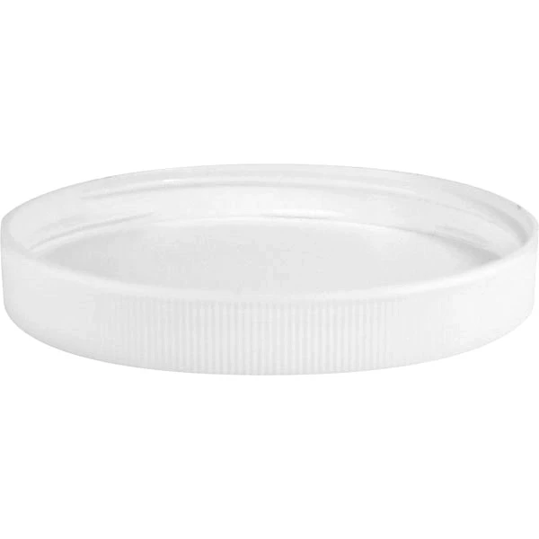 16 Oz. Clear Glass Straight Sided "Salsa" Jar W/ White Ribbed (Matte Top) Plastic Cap W/Foam Liner (3-ply), 83mm 83-400 - Image 6