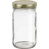 8 Oz. Clear Glass Mayo Jar W/ Gold Metal Lug Cap W/ Plastisol Liner, 58mm 58-2020 -Wessco Shop 8oz clear glass mayo jar 58mm 58 2020 gold metal lug cap with plastisol liner 99g623 1