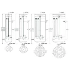 40" 304 Stainless Steel Multi-Round 4-Cartridge Filter Housing (Configurable) -Wessco Shop cartridge filter housings 2 1 1 1